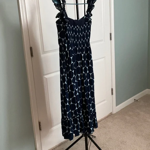 Kate Spade Navy Polka Dot Midi Dress - Picture 2 of 11